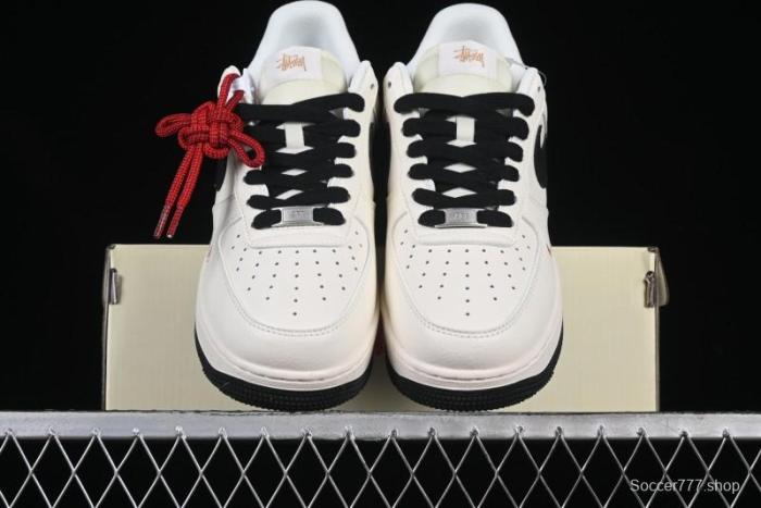 Nike Air Force 1 '07 Low Stussy Collaboration Rose Gold Embroidery Low-Top Casual Sneakers - XZ6188-720