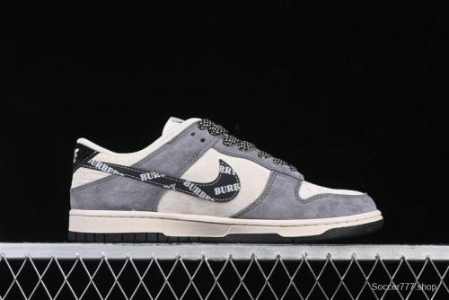 Nike SB Dunk Low Anniversary Edition Customized Sneakers with Grey Swoosh Logo - DJ2024-083