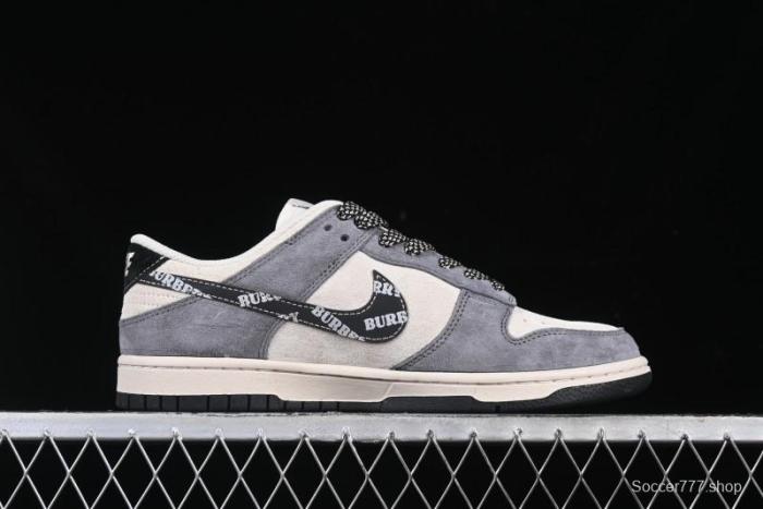 Nike SB Dunk Low Anniversary Edition Customized Sneakers with Grey Swoosh Logo - DJ2024-083