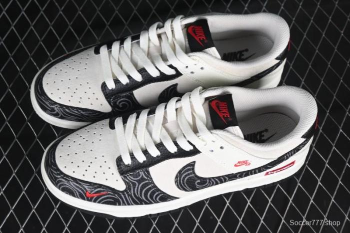 Nike SB Dunk Low Supreme Collaboration Black Pattern Anniversary Customized Low-Top Casual Sneakers - DJ2024-100