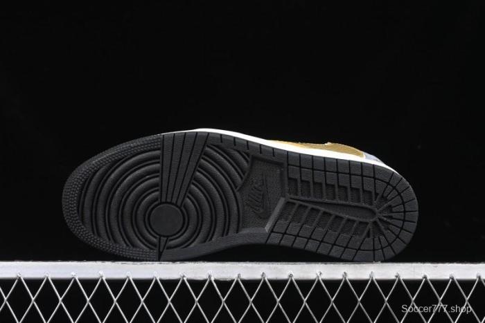 Nike Travis Scott x Fragment Design x Air Jordan 1 Low OG SP AJ1 Snake Year Limited Gold Snake Low-top Casual Sneakers - XZ2025-288