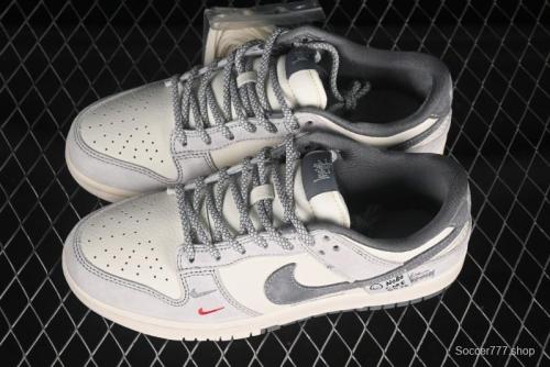 Nike SB Dunk Low Stussy Patchwork Grey Anniversary Custom Low-Top Skate Shoes - YX5066-296