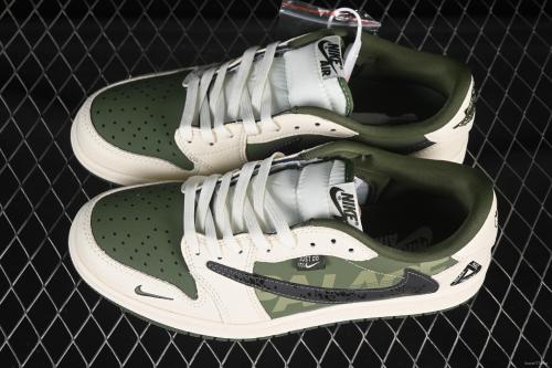 Nike Travis Scott x Fragment Design x Air Jordan 1 Low OG SP AJ1 PALACE Collaboration Low-Top Casual Sneakers - XS2024-030