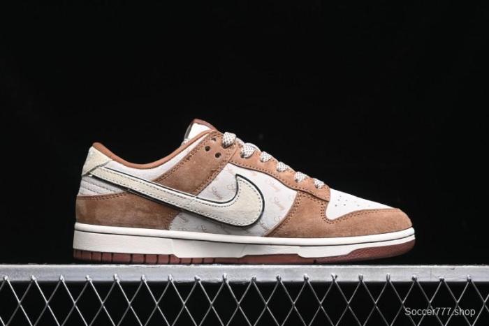 Nike SB Dunk Low Stussy Collaboration - Mummy Brown Anniversary Custom Low-Top Casual Sneakers - XX3168-601