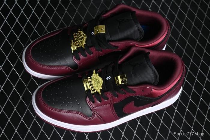 Nike Air Jordan 1 Low AJ1 Black Wine Red Metallic Wings DB6491-600