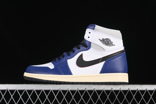 Nike Air Jordan 1 Retro High Basketball Shoes in White Deep Royal Blue - DZ5485-100