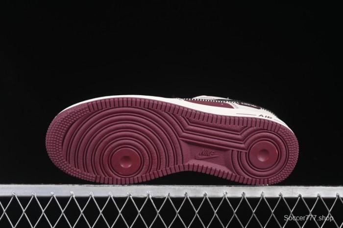 Nike Air Force 1 '07 Low Dior Collaboration Burgundy Low-Top Casual Sneakers - KK1988-046