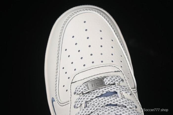 Nike Air Force 1 '07 Low Stussy Collaboration Grey Base Black Swoosh Casual Sneakers - XZ6188-761