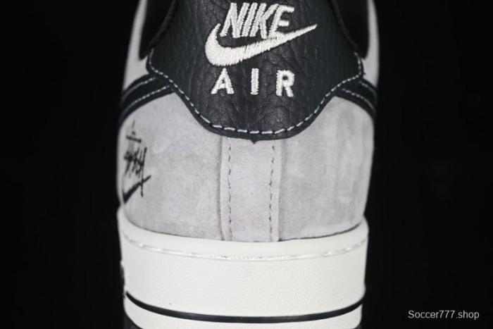 Nike Air Force 1 '07 Low Stussy Collaboration Black Leather Low-Top Casual Sneakers - CH6336-518