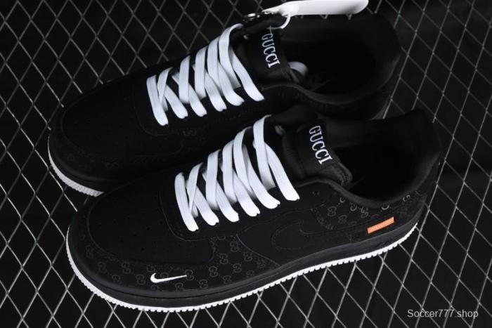 Nike Air Force 1 '07 Low Gucci Bear Collaboration - Midnight Black Low-Top Casual Sneakers - KK1988-007