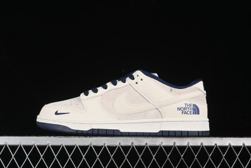 Nike SB Dunk Low The North Face Collaboration - Grey Pigskin White Swoosh Anniversary Custom Low-Top Casual Skate Shoes - KK1333-006