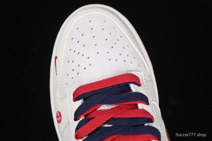 Nike SB Dunk Low Supreme Collaboration Year of the Snake Limited Edition Red Snake Print Anniversary Custom Low-Top Casual Sneakers - XS1086-015