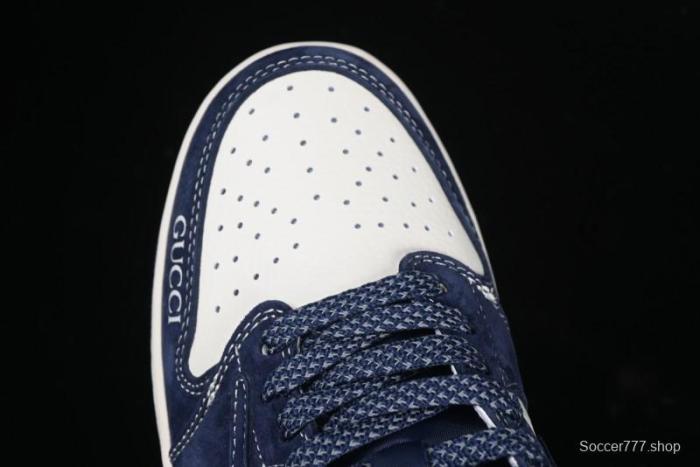 Nike Travis Scott x Fragment Design x Air Jordan 1 Low OG SP AJ1 Collaboration Sneakers - Prussian Blue - XS3086-006