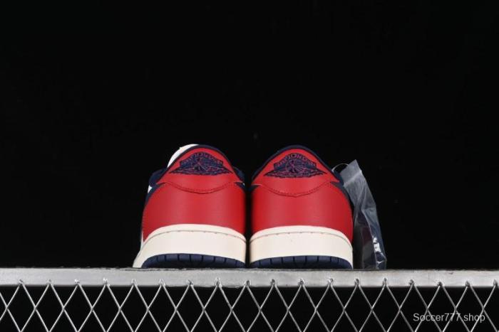 Nike Air Jordan 1 Low OG  Howard University  Casual Sneakers with Blue Toe and Red Heel - HQ2993-100