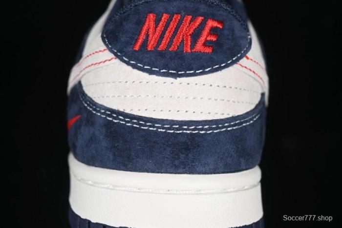 Nike SB Dunk Low Supreme Collaboration - Two-Tone White Swoosh Anniversary Customized Low-Top Casual Skate Shoes - DJ2024-045