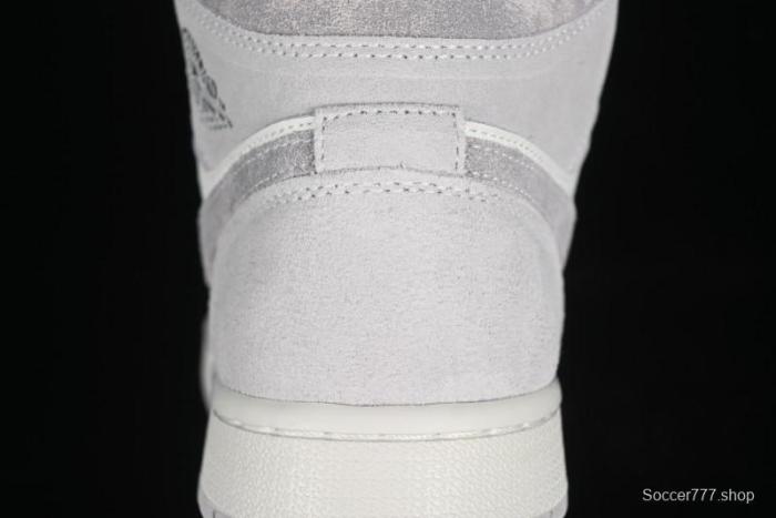Nike Air Jordan 1 Mid AJ1 Basketball Shoes White Grey - FQ7720-002