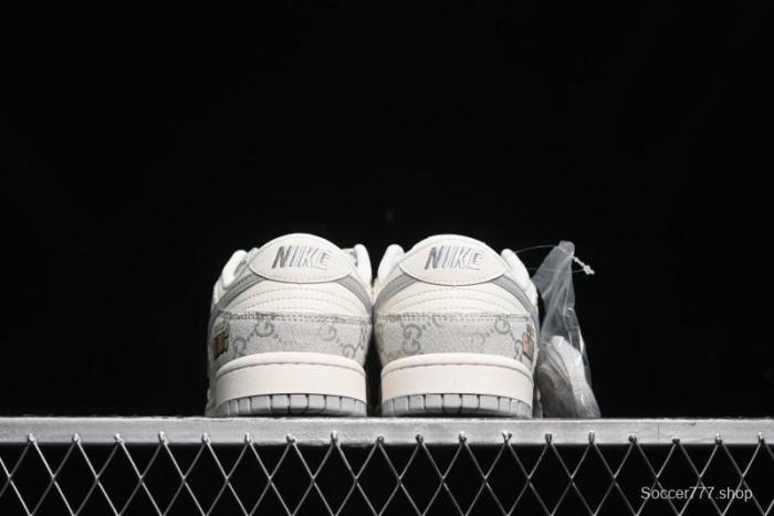 Nike SB Dunk Low Gucci Collaboration - Smoke Grey Sole Anniversary High-End Custom Low-Top Casual Skate Shoes - XX2025-802