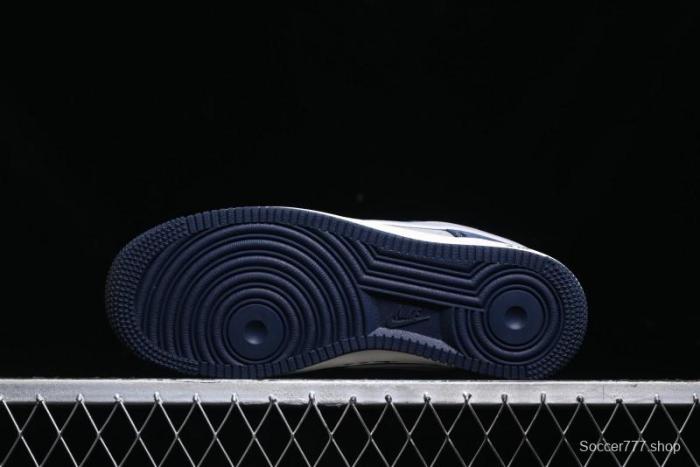 Nike Air Force 1 '07 Low Stussy Collaboration - Grey Blue Suede Low-Top Casual Sneakers - SJ6698-007