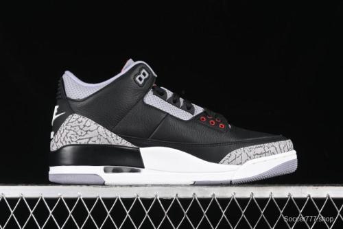 Nike Air Jordan 3 Retro Black Cement Sneakers with Visible Air Cushion - DN3707-010