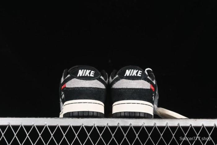 Nike SB Dunk Low Stussy Series - Grey Black with Black Swoosh Anniversary Custom Low-Top Casual Skate Shoes - MM1089-028