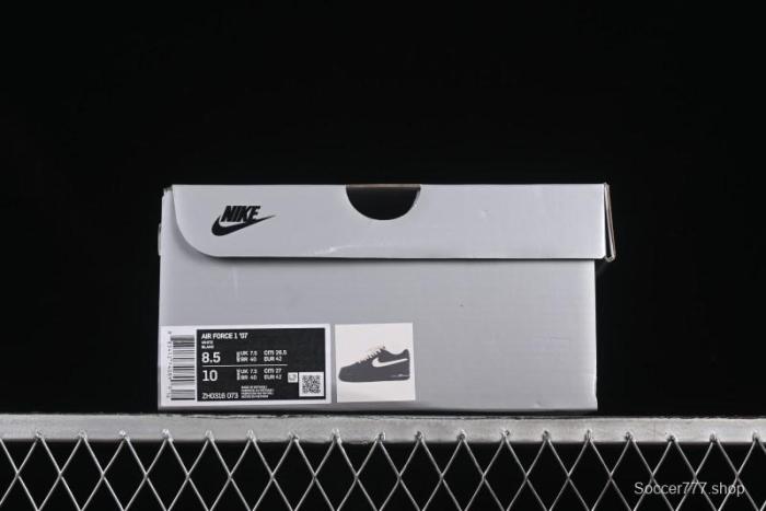 Nike Air Force 1 '07 Low Casual Sneakers in Black & White with Hemp Rope Detailing - ZH0316-073