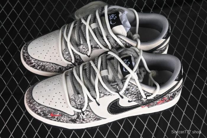 Nike SB Dunk Low Year of the Snake Series Strap Black Swoosh Custom High-End Low-Top Casual Skate Shoes - YX5066-273