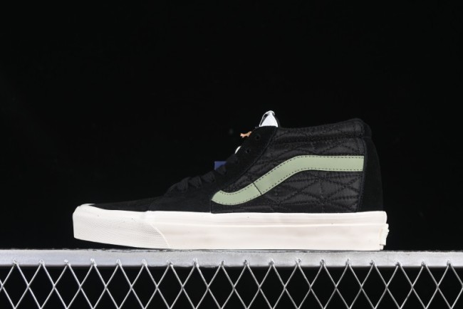 Vans Premium Sk8-Mid Retro Casual Mid-Top Skate Shoes with Checkerboard Design - VN000CQQBLK