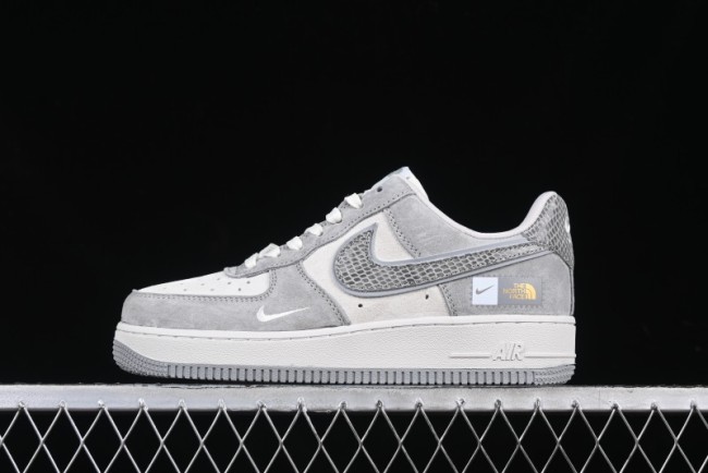 Nike Air Force 1'07 Low The North Face Collaboration Pig Grey Snake Print Low-Top Casual Sneakers - DF0188-027