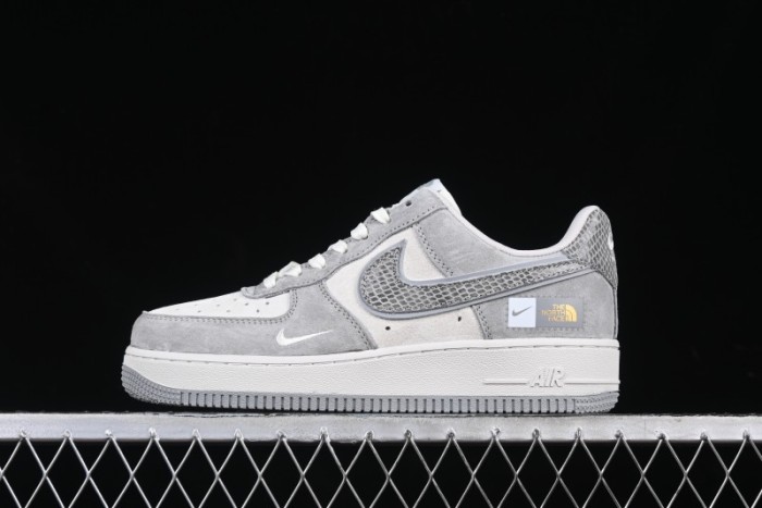 Nike Air Force 1'07 Low The North Face Collaboration Pig Grey Snake Print Low-Top Casual Sneakers - DF0188-027