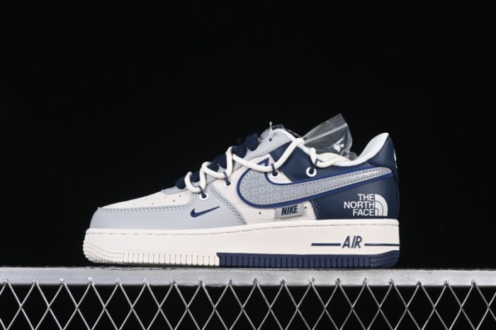 Nike Air Force 1 '07 Low The North Face Collaboration Grey Blue Lace-Up Low-Top Casual Sneakers - DM6688-024
