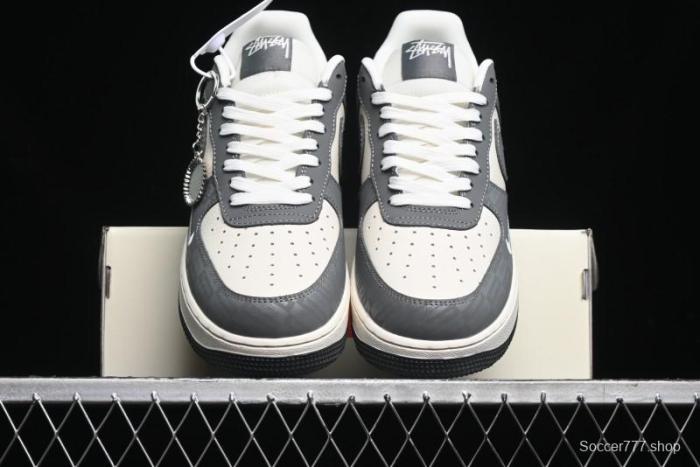 Nike Air Force 1 '07 Low Stussy Collaboration - Light Bone Shadow Low-Top Casual Sneakers - DF0180-008