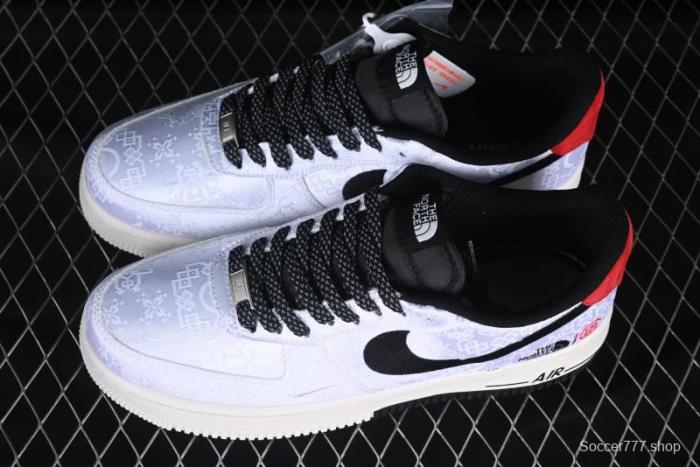 Nike Air Force 1 '07 Low North Face Edison Chen Collaboration White Silk Dual-Tone Casual Sneakers - DM6868-054