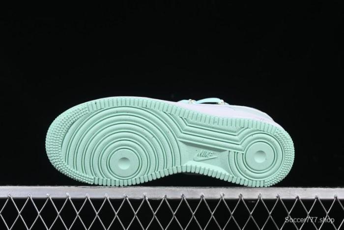 Nike Air Force 1 '07 Low Gold-Inlaid Jade Casual Sneakers with Strap - XV7981-476