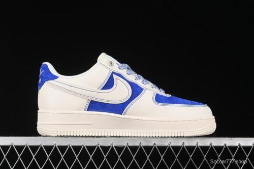 Nike Air Force 1 '07 Low Supreme Collaboration - Off White Navy Blue Low Top Casual Sneakers SJ6698-004