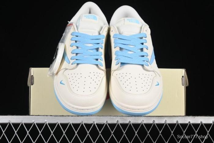 Nike Travis Scott x Fragment Design x Air Jordan 1 Low OG SP AJ1 Supreme North Face Collaboration - DIY1688-002