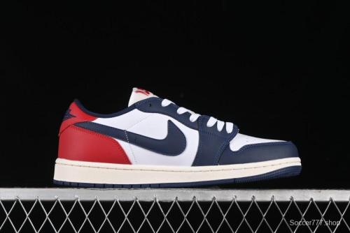 Nike Air Jordan 1 Low OG  Howard University  Casual Sneakers with Blue Toe and Red Heel - HQ2993-100
