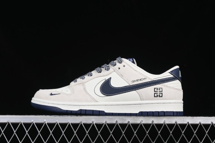 Nike SB Dunk Low Givenchy Collaboration Grey Pigskin Anniversary Custom Low-Top Casual Skate Shoes - DJ2024-112