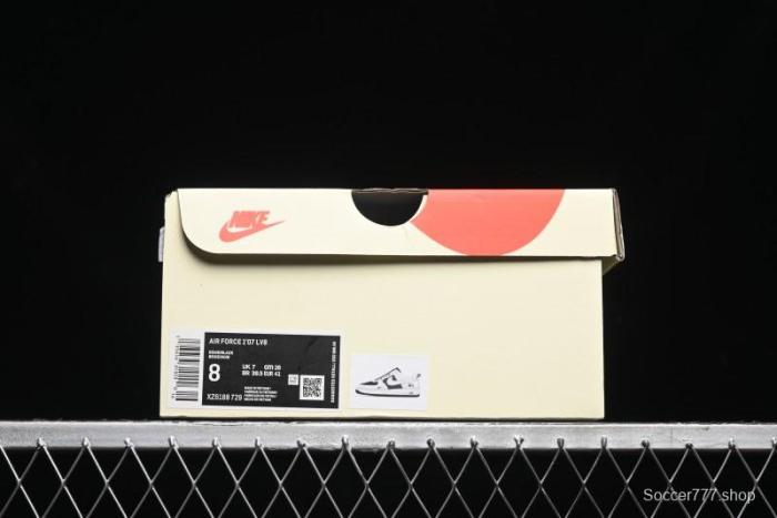 Nike Air Force 1 '07 Low Stussy Collaboration - Black Sail Silver Swoosh Casual Sneakers - XZ6188-729