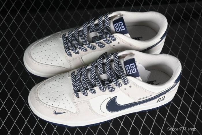 Nike SB Dunk Low Givenchy Collaboration Grey Pigskin Anniversary Custom Low-Top Casual Skate Shoes - DJ2024-112