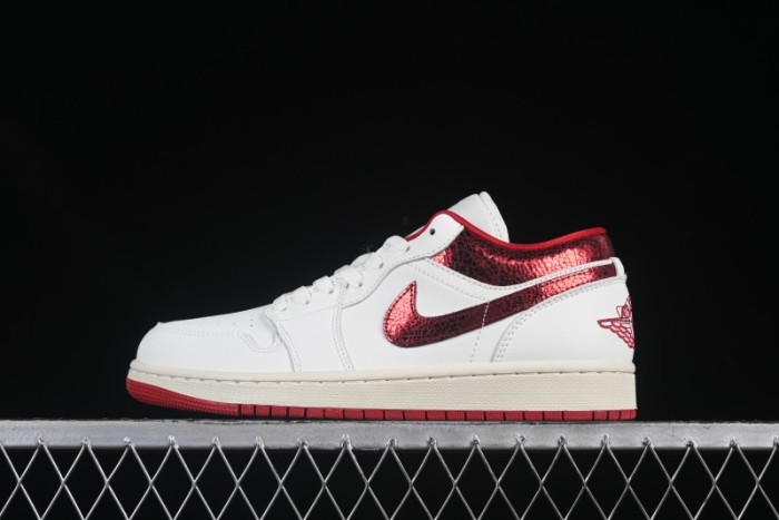 Nike Air Jordan 1 Low AJ1 White Red Low Top Casual Sneakers - HJ9338-106