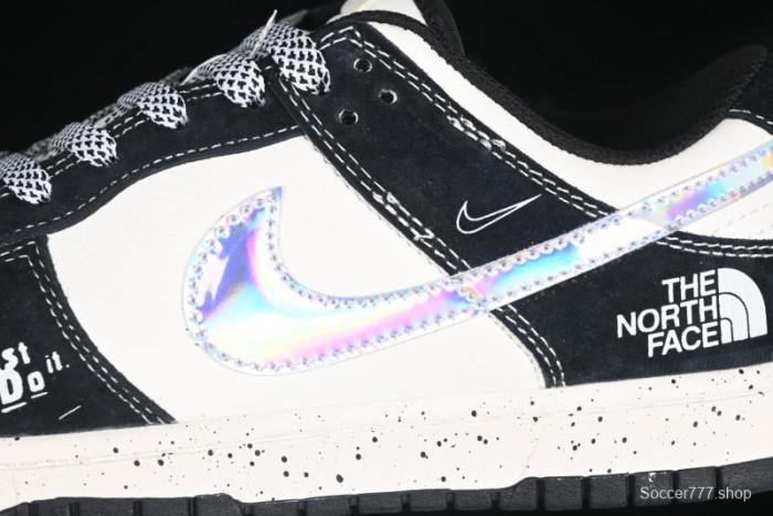 Nike SB Dunk Low The North Face Collaboration Beige Black Iridescent Swoosh Anniversary Custom Low-Top Casual Skate Shoes - DM6868-018