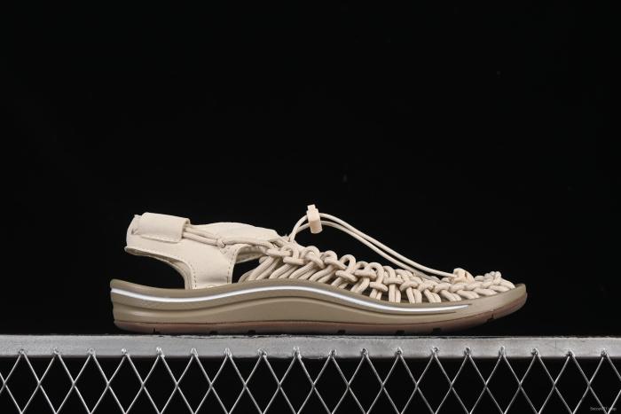 Keen Uneek Flat-M Woven Stretch Outdoor Water Sports Sandals - 1025169 WHITE CAP