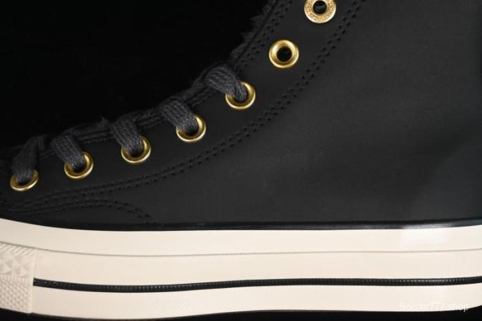 Converse Chuck 1970s Winter Waterproof Leather High-Top Sneakers with Gold Eyelets and Fleece Lining - A12444C