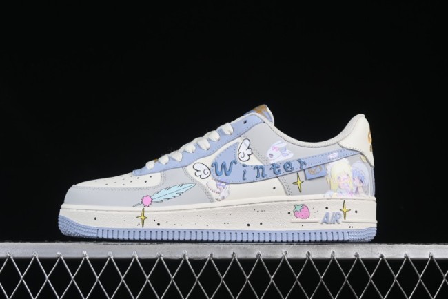 Nike Air Force 1'07 Low  Cherub  Anime Hand-Painted Doodle Low-Top Casual Sneakers - DB3301-711