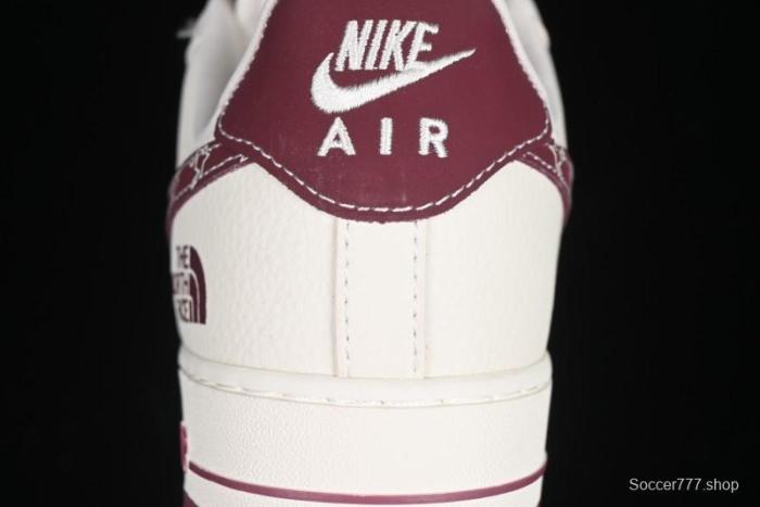 Nike Air Force 1 '07 Low The North Face Collaboration Burgundy Swoosh Casual Sneakers - KK1988-042