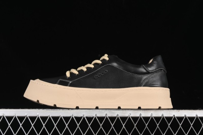 Ecco Street Light Series Autumn Height-Increasing Round-Toe Versatile Casual White Sneakers - 63311901001