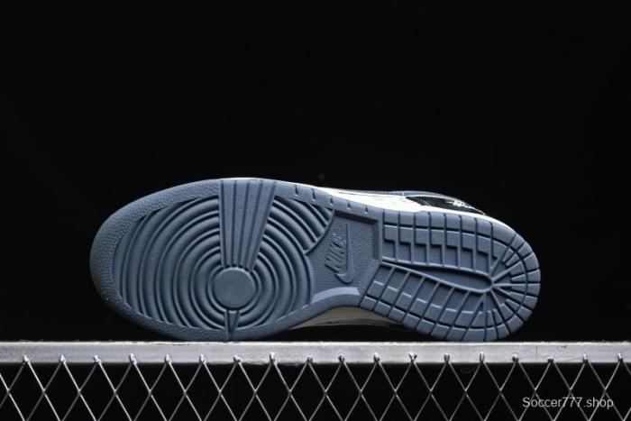 Nike SB Dunk Low Stussy Collaboration - Black White Print Anniversary Custom Low-Top Casual Sneakers - XX3168-212