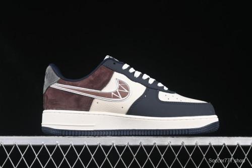 Nike Air Force 1 '07 Low Stussy Collaboration White Blue Chocolate Low-Top Casual Sneakers - KK1988-061