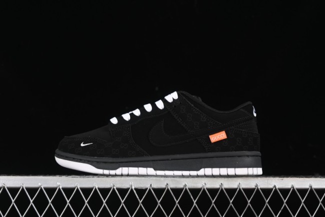 Nike SB Dunk Low Gucci Collaboration Dark Floral Pattern Anniversary Custom Low-Top Casual Sneakers - FC1688-140