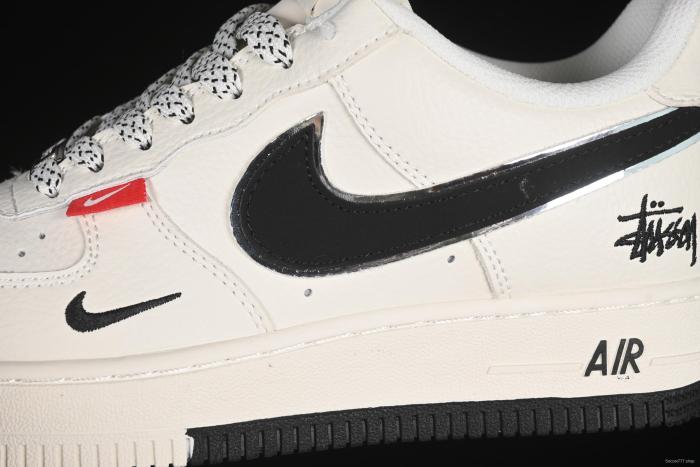 Nike Air Force 1 '07 Low Stussy Collaboration Dual-Tone Red Tag Casual Sneakers - CS5288-010